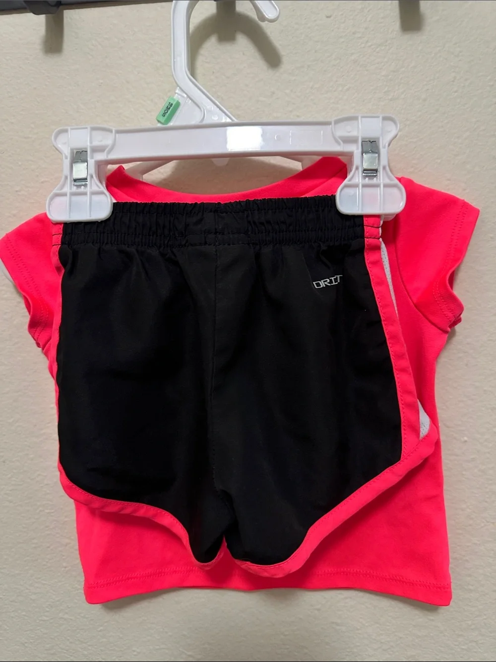 Nike Hot Pink Tee with Black Athletic Shorts Set